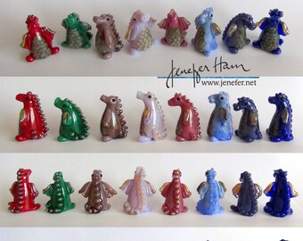 custom DRAGONs! Glass Sculpture Player Marker Figurine Miniature by Jenefer Ham Pawn Board Game