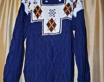 Paris Sport Club Vintage Sweater Unique Nordic Style Medium