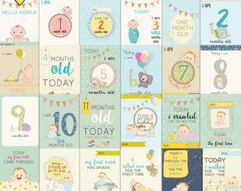 baby boy first moments- Journal Cards - Instant Download Printable journaling cards for Project Life and digital scrapbooking