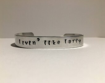 Livin Like Larry Aluminum Stamped Bracelet