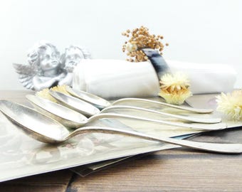 Vintage spoons - silver - spoons coffee spoons - French - old spoons - teaspoons dessert spoons