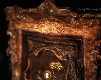 Fairy Door: APPARITIONS OF ROMANCE. Faerie Dream Door sculpture dollhouse furniture room by Fae Factory Artist Dr Franky Dolan (fantasy art)