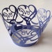 12 pcs Beautiful Navy Blue Love Heart Lace Wedding Filigree Cupcake Liners Liner Baking Cup Cupcake Wrapper Wrappers Blue Heart