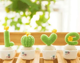 Crocheted Cactus DIY with Tutorial