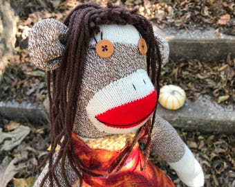 Autumn Baker sock monkey -Ready to ship!