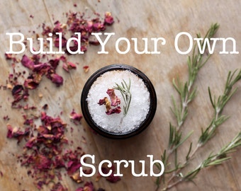 Mix| Build a Salt Scrub: Your Choice of Essential & Fragrance Oil-Scented Salt Scrub, in 6 oz Reusable and Recyclable Pouch