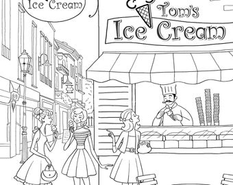 Ice Cream Shop Colouring Pages Sketch Coloring Page