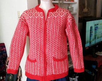 Wool Sweater, Liz Wear Orange Wool Sweater, Zip Front Sweater, Liz Wear Clothing, Vintage Liz Wear Sweater