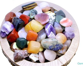 Large Tumbled stones-1lb - 2lb - Natural Precious Gemstone-Large Assorted Gemstones - Healing mix Reiki stone - Crafting Stone - Chakra mix