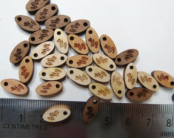 50 - 0,25 x 0,5 Tags bois personnalisé - bijoux personnalisés Tags - bijoux blancs