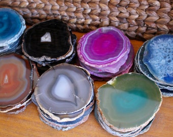 Agate Coasters - Agate Slices Coaster - Size #3 - C Grade - Create Your Own Set (AGBS)