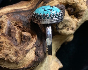 Sterling Silver & Turquoise Ring Size 10.5