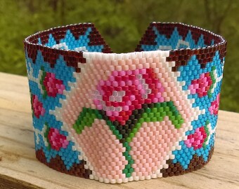 Victorian peyote cuff Bracelet