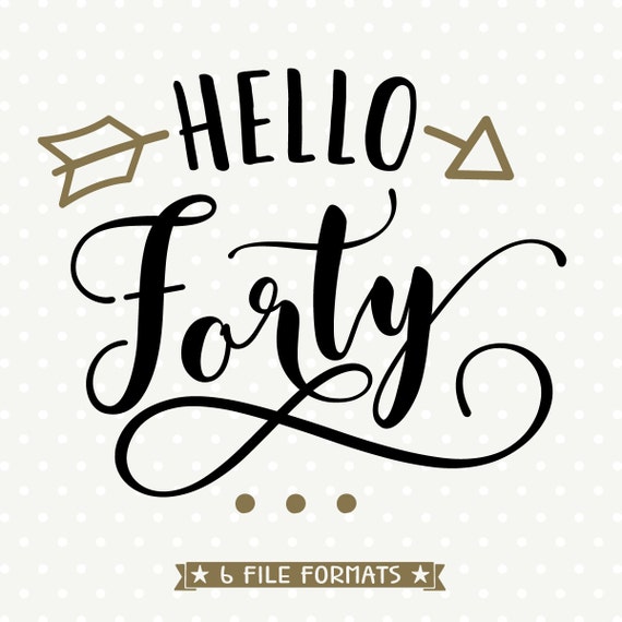 Download 40th Birthday file Hello Forty SVG Womens Birthday svg