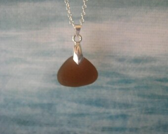 Hawaiian Island Sea Glass Pendant Necklace.