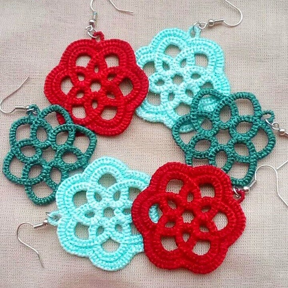 FSL Machine Embroidery Design Earrings Set Tatting lace