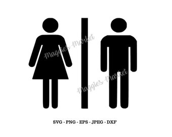 Mens Womens Bathroom Svg, Png, Eps, Jpg, Dxf - Vinyl Cut File - Digital Download - Instant for Cricut, Silhouette, Cameo Cutters