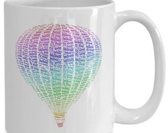 Hot Air Balloon Fly Away Mug Rainbow Colors