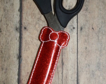 Digital Download Scissor Sleeve Bow Embroidery Machine Design for the 5x7 hoop