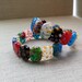 Millefiore Colorful Bracelets, Stretchy Bracelets, Flower Bracelets, New Vintage Beaded Bracelets, Qty 2, 8.5 inches inches