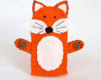 Fox felt finger puppet, felt finger puppet, finger puppet, fox, fox puppet, felt puppet, orange fox, puppet