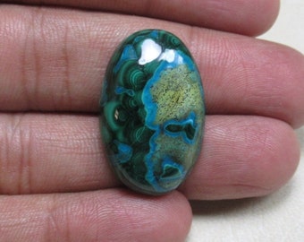 Azurite Malachite Azurite Malachite Cabochon Azurite Malachite Gemstone Loose Azurite Malachite Size 19 x 29 x 7 mm Azurite Oval ET 5322