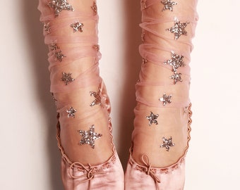 Glitter and Stars Tulle Socks
