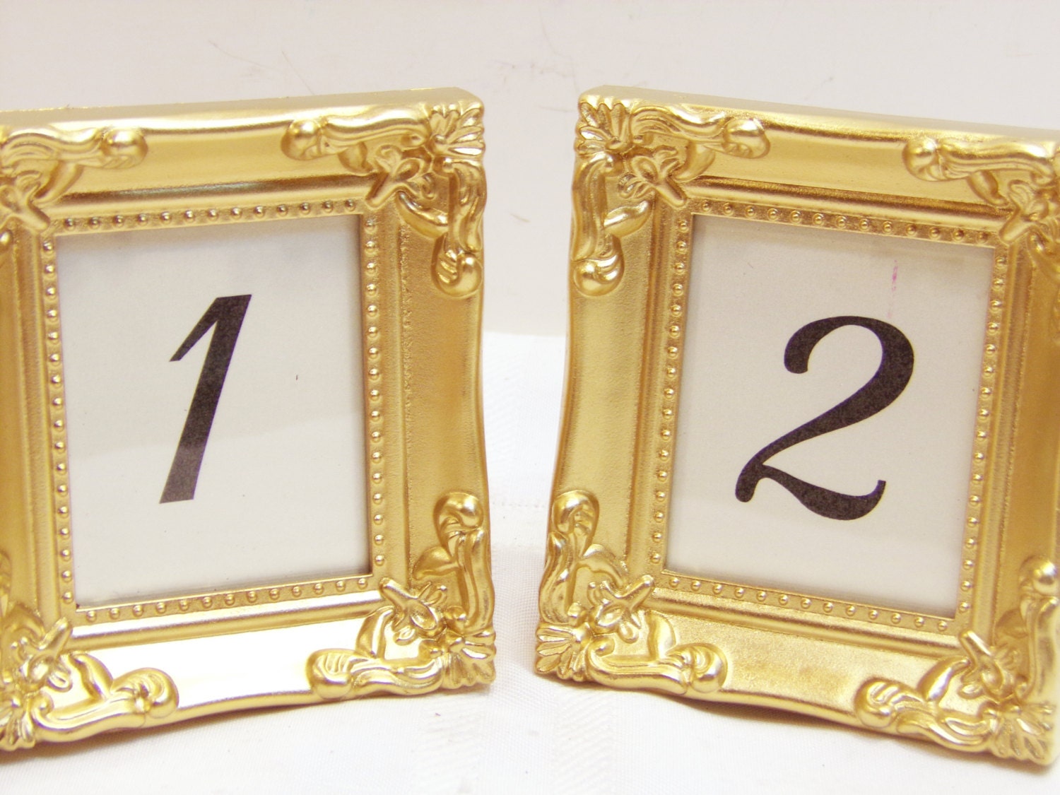 2 Ornate Wedding Frames Table Numbers Victorian Shabby Vintage