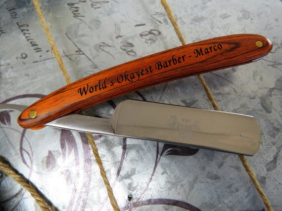 Personalized Straight Razor Engraved Men&rsquo;s gift