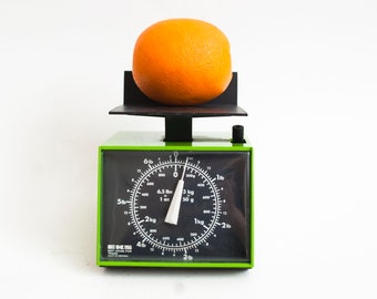 Vintage Scale in Lime Green, EKS Sweden Package Kitchen Scale, Mid Century Modern 1970s