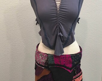 Halter Top, Festival Lace Up Top, Fairy Top, Pixie Halter, Lace Trim Top, Tank Top, Boho Chic, Burning Man Top, Festival Crop Top, Diva Top