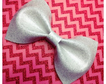 Rockabilly Wedding Hair Bow Raspberry Glitter Vinyl Hair Bow