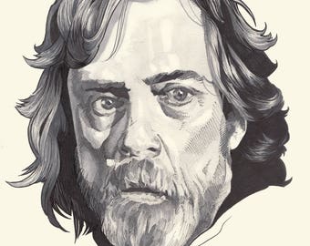 Luke Skywalker in Star Wars - The Last Jedi (Original Drawing)