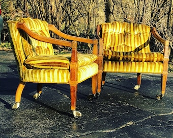 Vintage Mid Century Regency Chairs-a pair