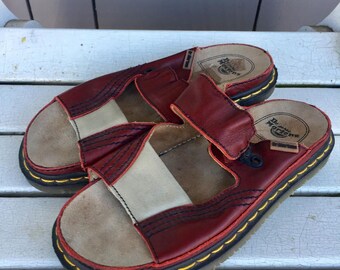 marten sandals doc backless oxblood burnt beige ladies dr leather