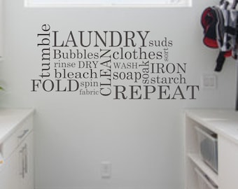 laundry vinyl decal laundry room decal glass door decal