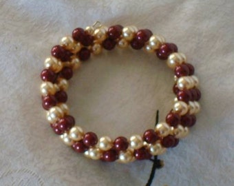 HOUSE LANNISTER Swarovski Pearls - Memory Wire Wrap Bracelet