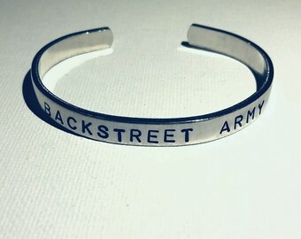 Backstreet Army - Hand-Stamped Aluminum Cuff Bracelet- 1/4" Wide - Backstreet Boys Inspired