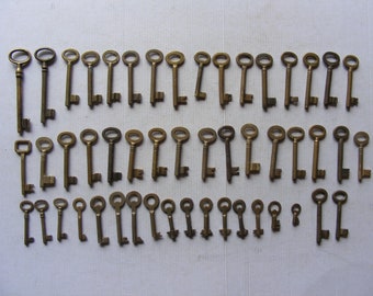 vintage keys lot 50 old brass antique skeleton keys all are brass