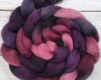 Handpainted Superwash BFL Nylon 80/20 Sock Roving - 4 oz. METEOR SHOWER - Spinning Fiber