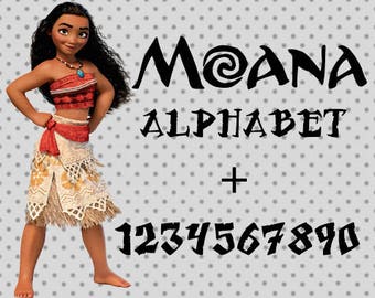 Moana svg Font, Moana Alphabet, Moana SVG Alphabet, Svg Font, Moana Svg, Moana svg, Moana cricut, Moana Silhouette Studio
