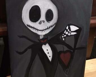 Jack Skellington Nightmare before Christmas canvas painting