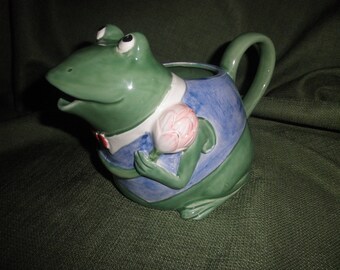 Frog Pitcher Handcrafted by Mary Ann Bar