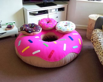 GIANT FLEECE DONUTS!! In Xtra Large and Large! Handmade in the U.K All colours considered - available unfilled