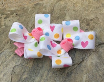 Heart Hair Bows,Mini Hair Bows,Pigtail Hair Bows,Alligator Clips,Non Slip