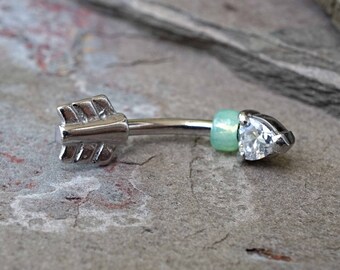 Silver Arrow Rook Earring Daith Piercing Eyebrow Ring