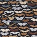 Men's Mustaches, Timeless Treasures , 100% cotton fabric by the yard, Hipster Mustaches, quilt fabric for boy, black blue brown tan