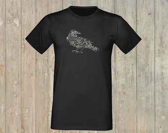 T-Shirt Raven, glows in the dark! embroidered