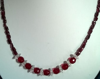 Garnet Necklace and Earrings