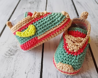 Baby Sneakers Nike Style. Children crochet booties. Nike style baby shoes. CROCHET PATTERN